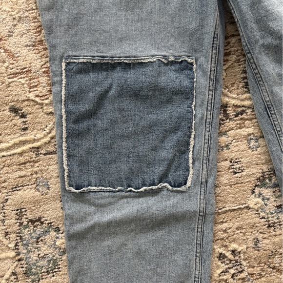 Abercrombie & Fitch Jeans Womens 34 Light Ankle Straight High Rise Patchwork - Picture 7 of 8